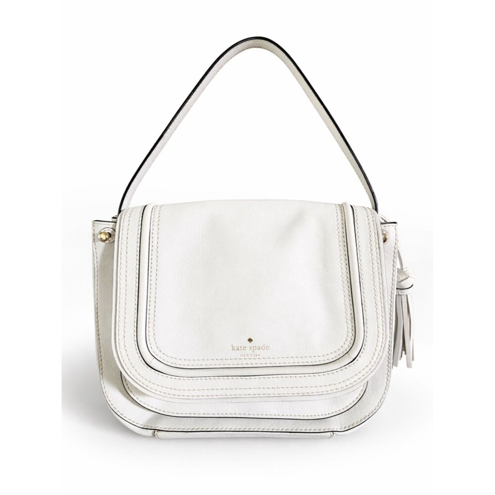 Kate Spade New York 100% Genuine Goat Leather Medium Rianne White Shoulder Bag